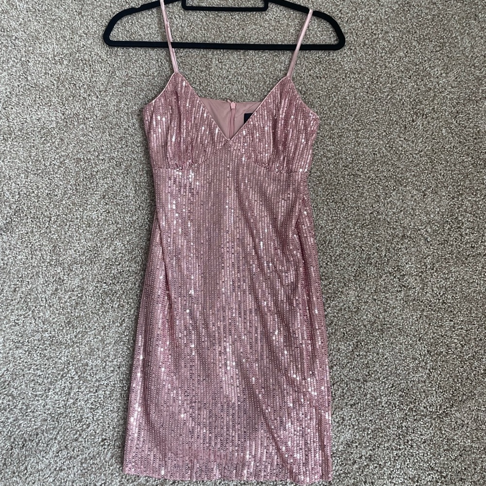 Pink Sequin Sparkly Mini Dress. Like New. Medium